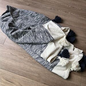 One Kings Lane Open House Ludlow Woven Cotton Throw Blanket with Tassels